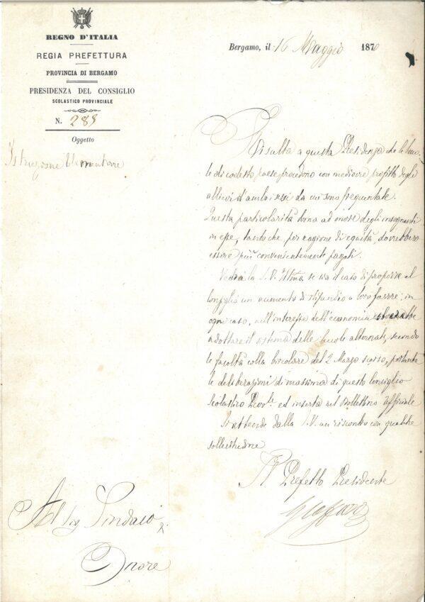 Stipendio degli insegnanti 1870