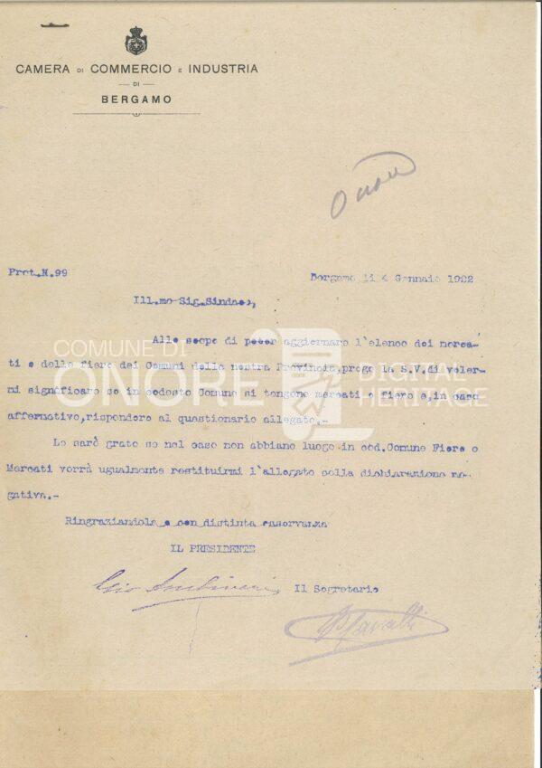 Mercati e fiere in Onore 1922