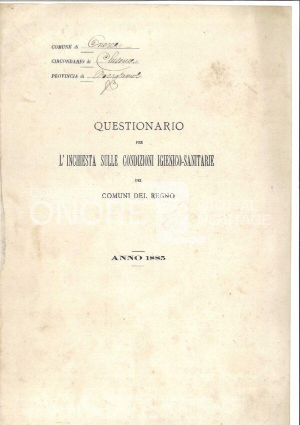 Condizioni igienico sanitarie 1885
