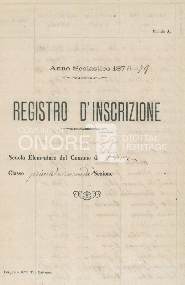 Registri scolastici comunali 1878/79